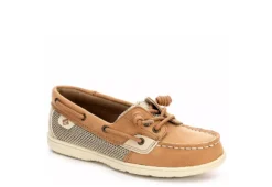 Sperry Girls Shoresider 3 Eye Boat Shoe - Tan