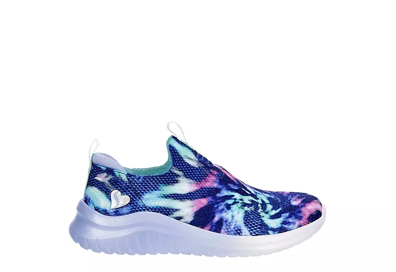 Skechers Girls Ultra Flex 2.0 Iris Color Slip On Sneaker - Navy 4 Skechers Girls Ultra Flex 2.0 Iris Color Slip On Sneaker - Navy - Image 2