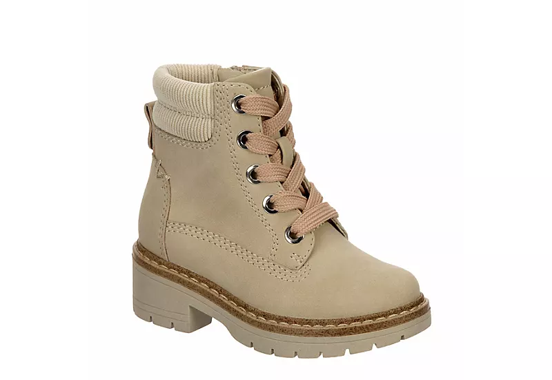 Cupcake Couture Girls Infant Lil Lexi Lace-up Boot - Beige 3 Cupcake Couture Girls Infant Lil Lexi Lace-up Boot - Beige