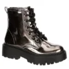 Steve Madden Girls Jrockk Combat Boot - Silver 2 Steve Madden Girls Jrockk Combat Boot - Silver -Teenager Shoes Shop US 01 702608 00