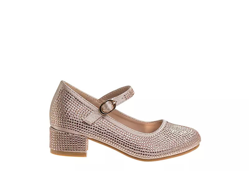 Badgley Mischka Girls Glitterful Dress Shoe - Rose Gold 4 Badgley Mischka Girls Glitterful Dress Shoe - Rose Gold - Image 2