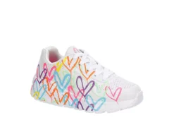Skechers Girls Uno Lite Sneaker - White