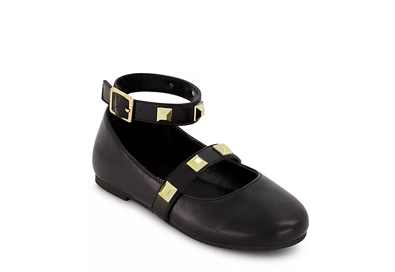 Marc Fisher Girls Tashi Buckle Dress Flat - Black 3 Marc Fisher Girls Tashi Buckle Dress Flat - Black
