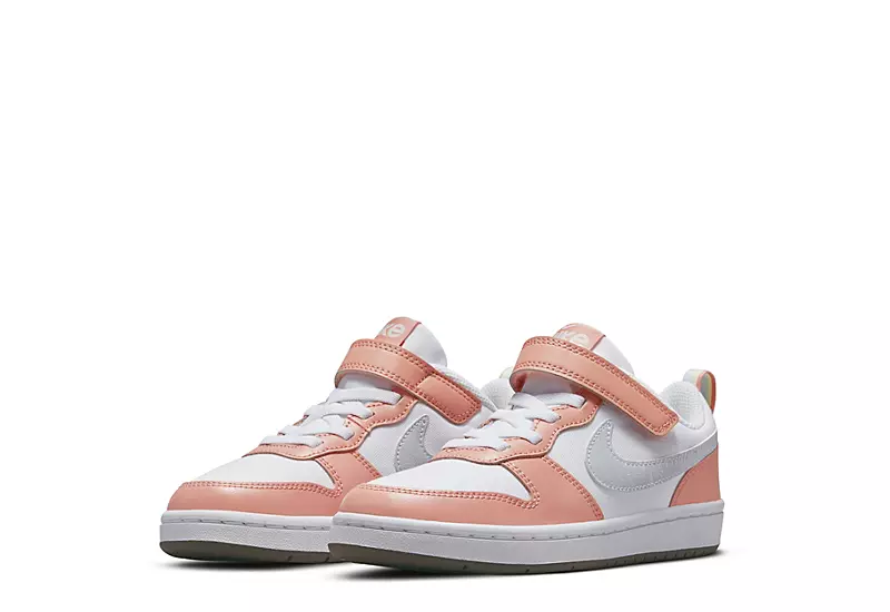Nike Girls Court Borough 2 Low Top Sneaker - White 3 Nike Girls Court Borough 2 Low Top Sneaker - White