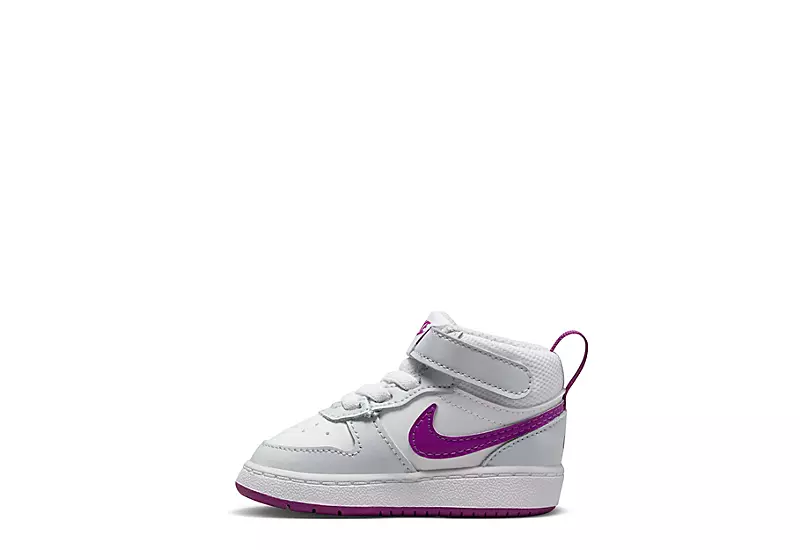 Nike Girls Infant Court Borough 2 Mid Top Sneaker - Platinum 5 Nike Girls Infant Court Borough 2 Mid Top Sneaker - Platinum - Image 3