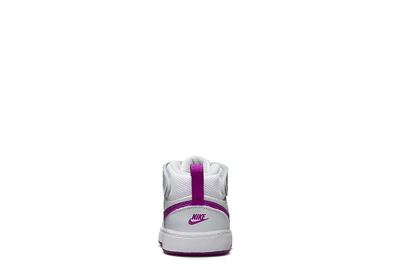 Nike Girls Infant Court Borough 2 Mid Top Sneaker - Platinum 6 Nike Girls Infant Court Borough 2 Mid Top Sneaker - Platinum - Image 4