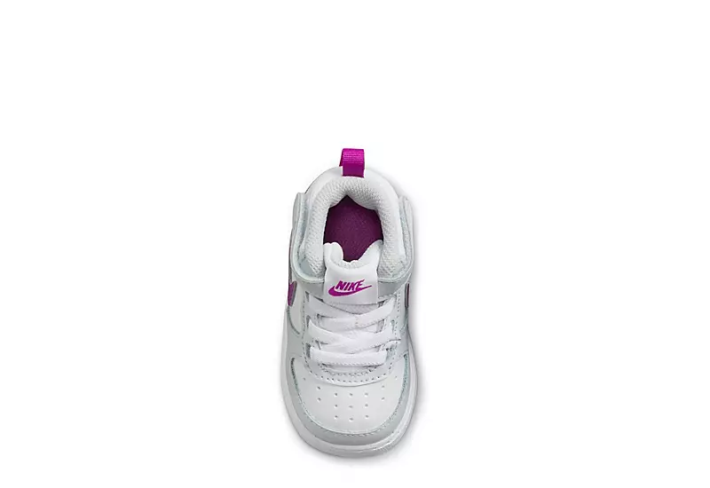 Nike Girls Infant Court Borough 2 Mid Top Sneaker - Platinum 7 Nike Girls Infant Court Borough 2 Mid Top Sneaker - Platinum - Image 5