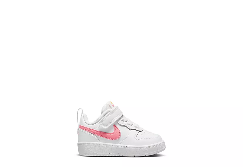 Nike Girls Infant Court Borough 2 Low Top Sneaker - White 4 Nike Girls Infant Court Borough 2 Low Top Sneaker - White - Image 2