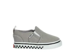 Vans Boys Infant Asher Slip On Sneaker - Grey -Teenager Shoes Shop US 01 808425 01