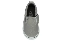 Vans Boys Infant Asher Slip On Sneaker - Grey -Teenager Shoes Shop US 01 808425 05
