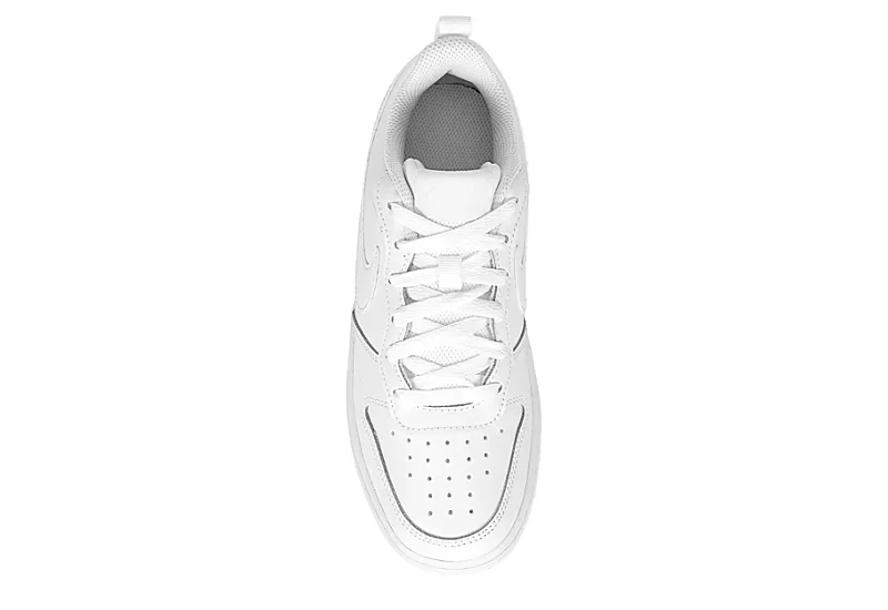 Nike Boys Court Borough 2 Low Top Sneaker - White 8 Nike Boys Court Borough 2 Low Top Sneaker - White - Image 6