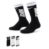 Nike Boys Graphic Crew Socks 3 Pairs - Black