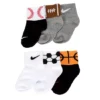 Nike Boys Sports Infant Ankle Socks 6 Pairs - Grey -Teenager Shoes Shop US 01 901811 00