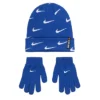 Nike Boys Swoosh All Over Print Roll Cutt Beanie Set - Blue -Teenager Shoes Shop US 01 902038 00