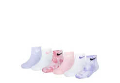 Nike Girls Quarter Socks 6 Pairs - Tie-dye