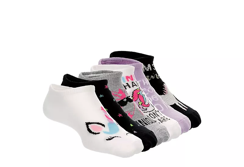 Sof Sole Girls Unicorn Sprinkle No Show Socks 6 Pairs - Bright Pink 3 Sof Sole Girls Unicorn Sprinkle No Show Socks 6 Pairs - Bright Pink